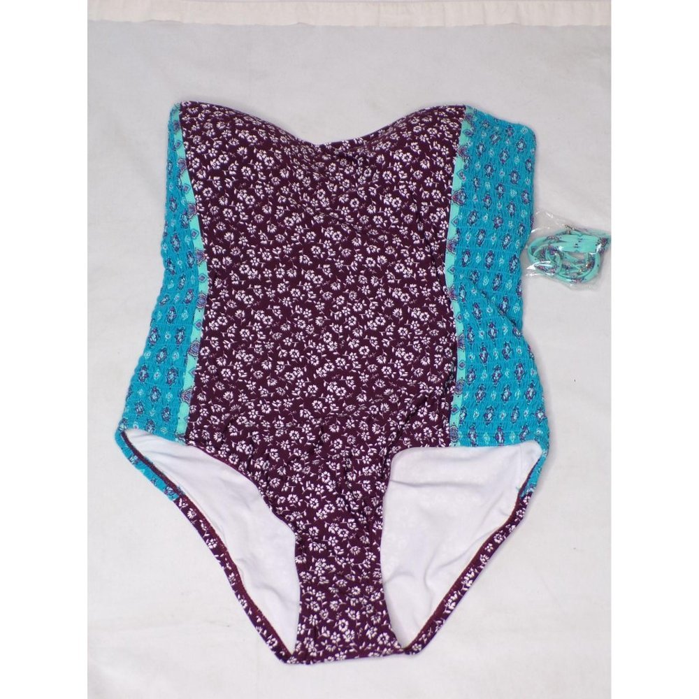 LAUNDRY by Shelli Segal Floral Bandeau Swimsuit - Picture 5 of 8